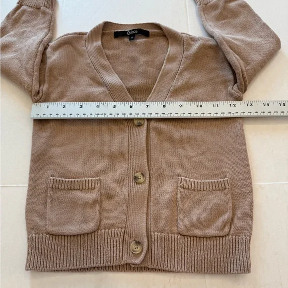 Quince Kid’s Cardigan Sweater V Neck Button Front Tan Size 3T Organic Cotton - Picture 5 of 9